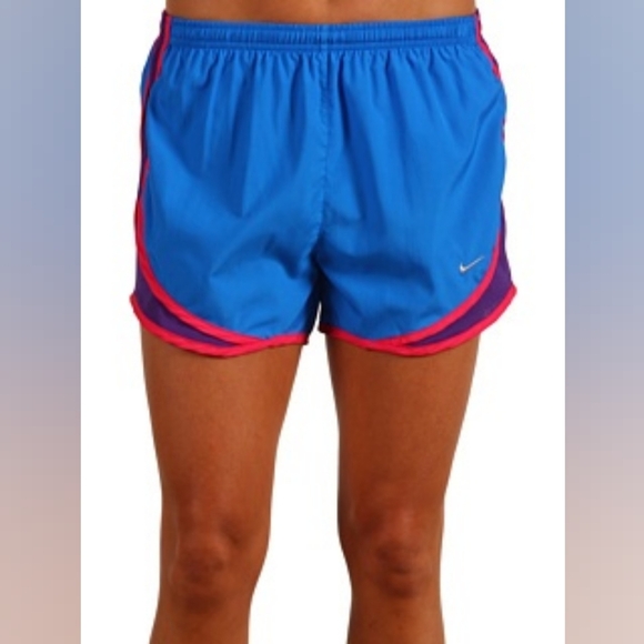 Nike Women's Athletic Shorts in Blue and Purple, Pink Accents, Size Small (24) - Picture 1 of 6